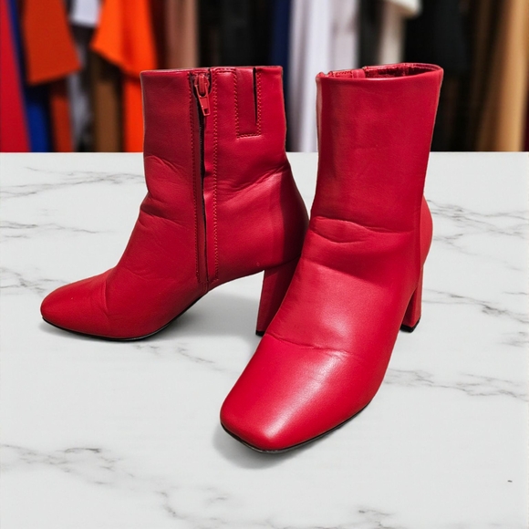 Sugar Vibrant Red Heeled Boots - Picture 1 of 6